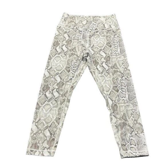 Victoria's Secret Snakeskin Print Leggings Cross Front Waistband Size 14 - Picture 2 of 11